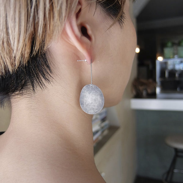 Silver Round Flat Earring