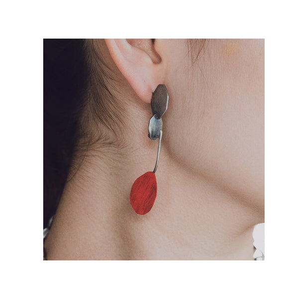 Balancing Red Earring