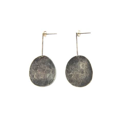 Silver Round Flat Earring