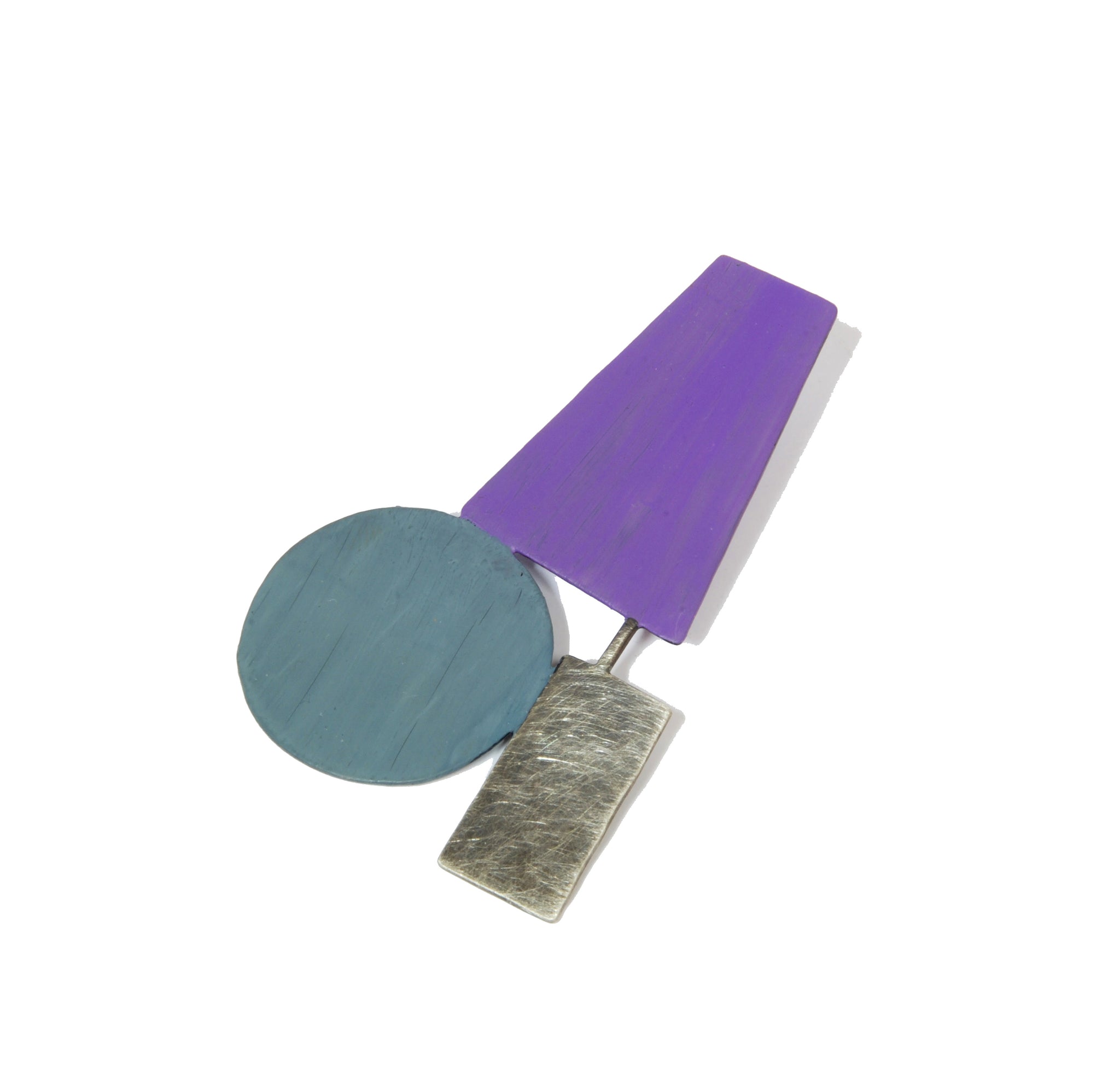 Purple Blue Flat Pin Brooch