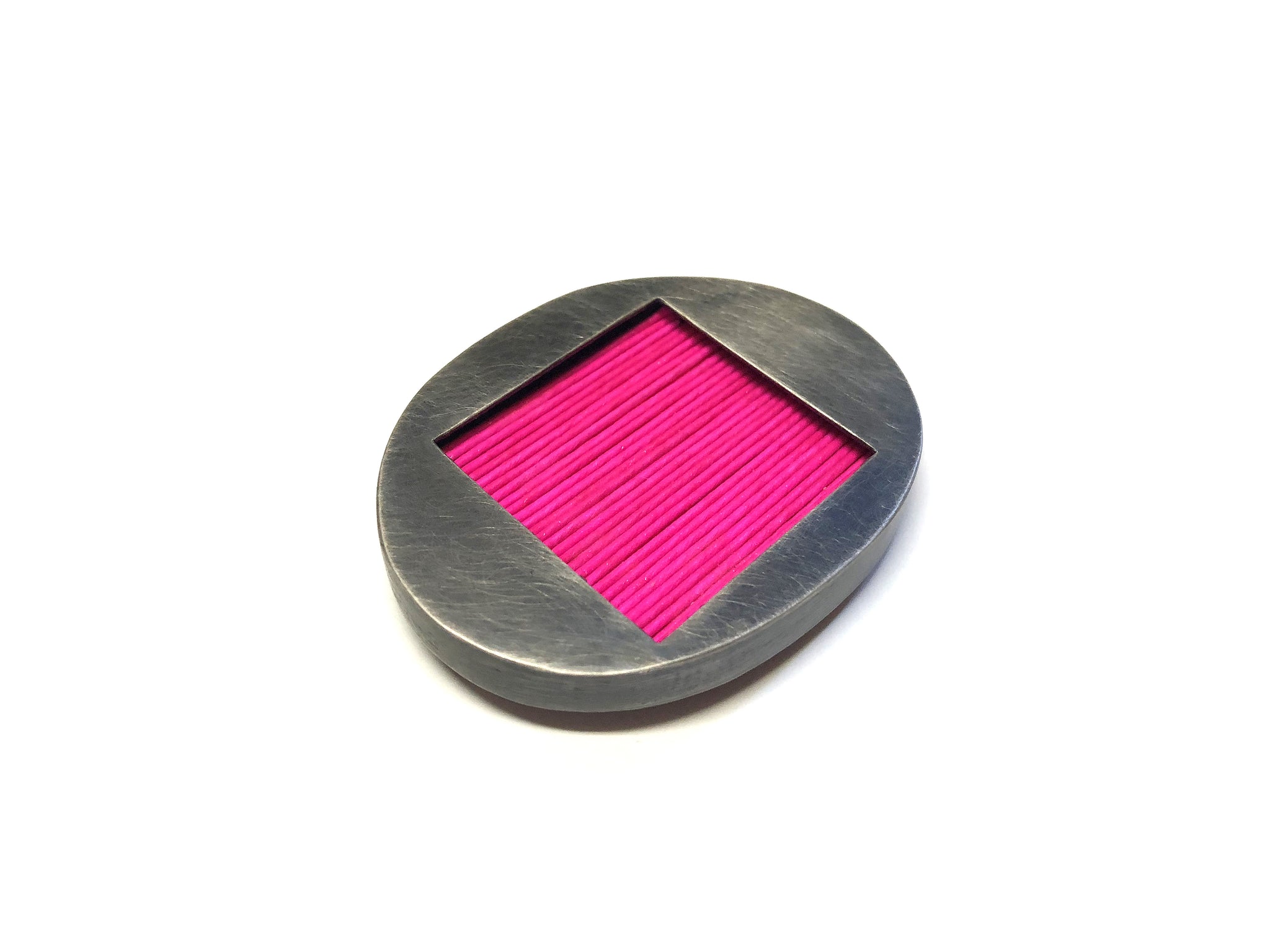 Pink Mizuhiki Square Window Brooch