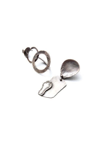 Antique Silver Spoon Earring